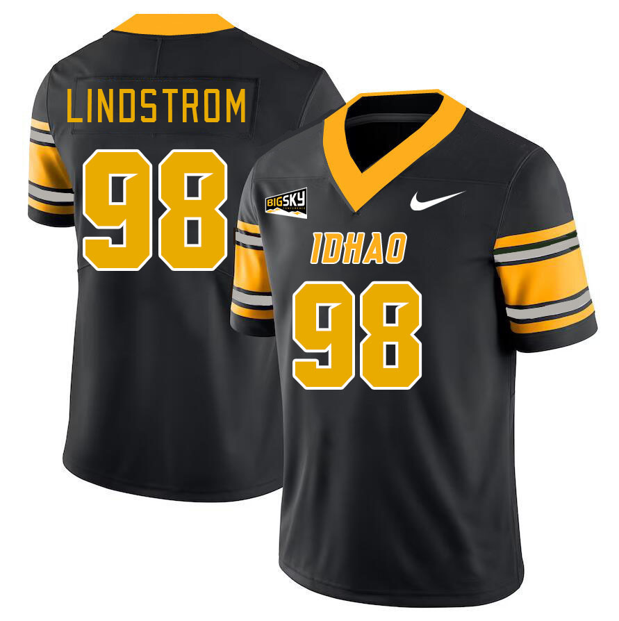 Men-Youth #98 Paul Lindstrom Idaho Vandals 2023 College Football Jerseys Stitched-Black